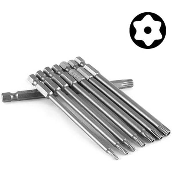 11 Bits 100mm længde Torx skruetrækker bitsæt, 1/4 tommer hex S