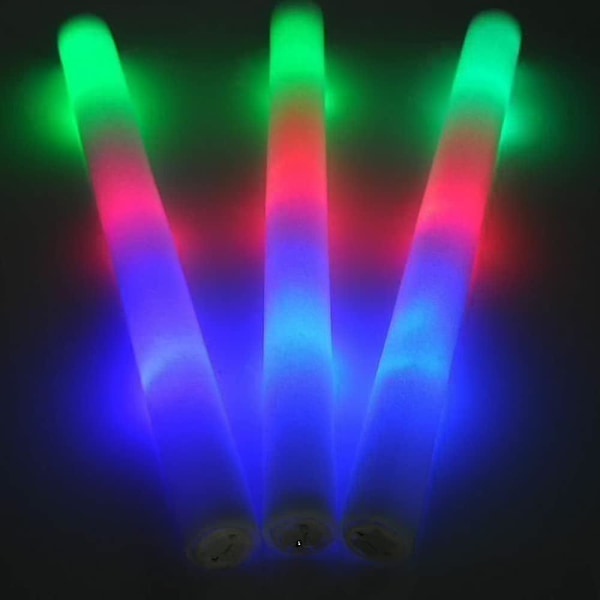 6 stk. LED Glow Foam Sticks - Multifarvede Blinkende Skumstænger til Fester, Koncerter, Bryllupper, Fester