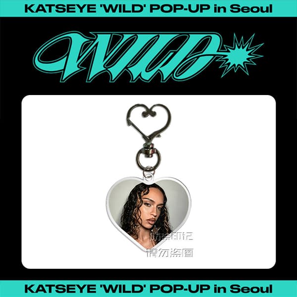 KATSEYE WILD Seoul Pop-Up Akryl Nøglering, Katteøje Vedhæng til Tasker og Nøgler 2
