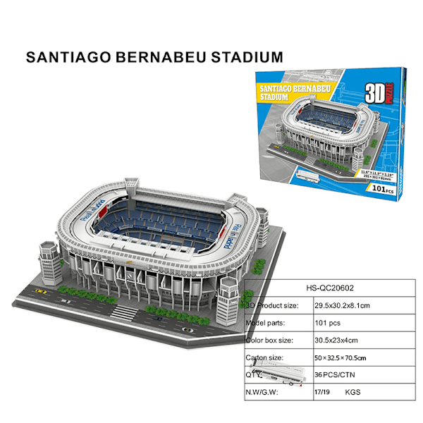 DIY 3D-puslestadion Samlet modelgave BERNABEU