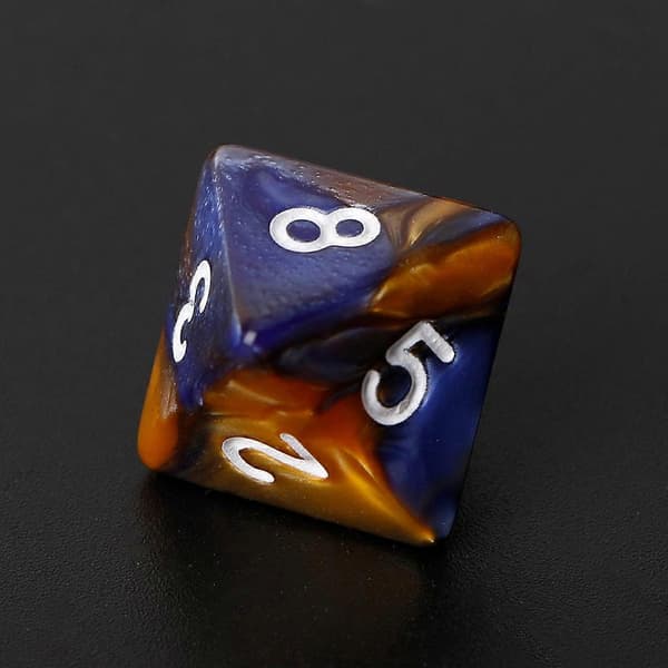 7 stk./sett Akryl Polyhedral Terninger For TRPG Brettspill D4-D20 Rød og hvit{h} Black and white