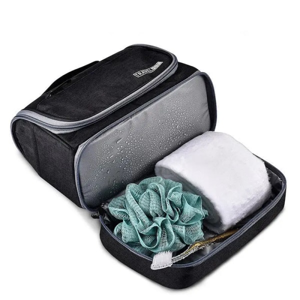 Mænd Nødvendig Hængende Makeup Taske Oxford Organizer Kosmetik Tasker Til Kvinder Nødvendig Etui Vask Toilettaske gray