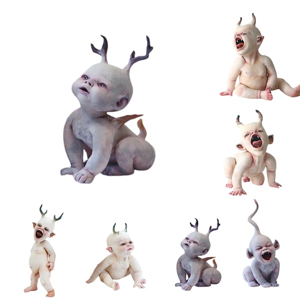 Halloween Creepy Devil Baby Resin Statue Scary Haunted Prop B