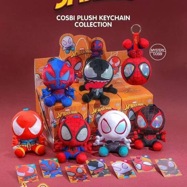 Spider-Man COSBI Plys Nøglering Blind Boks, Marvel Venom Blød Udstoppede Samlerobjekt Vedhæng til Fans a