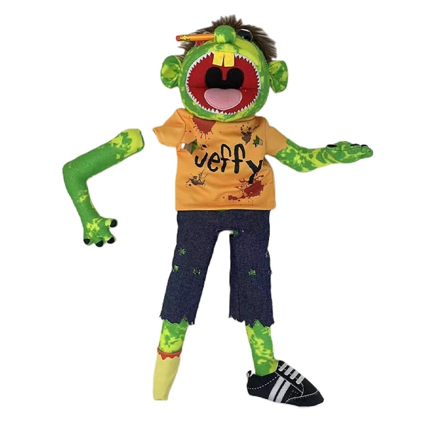 Jeffy Puppet Plys Legetøjsdukke, Jeffy Puppets Sml Legetøj, Fræk Sjov Dukke Legetøj med Fungerende Mund, Til Børn Drenge Piger Rollespil, Fortælling zombie zombie 55CM