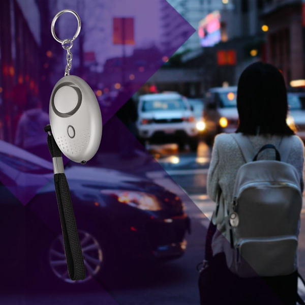 Personligt nödlarm [3-pack] Qoosea Scream Safesound Säkerhetslarm 140dB LED Ficklampa för Barn/Kvinnor/Seniorer Studenter (Svart + Silver +