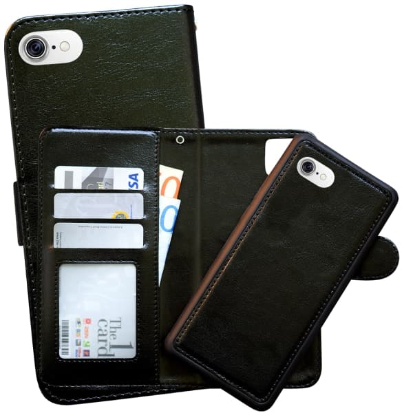 iPhone 7/8/SE (2020 & 2022) - Wallet Case / Magnetisk Case + To Brun