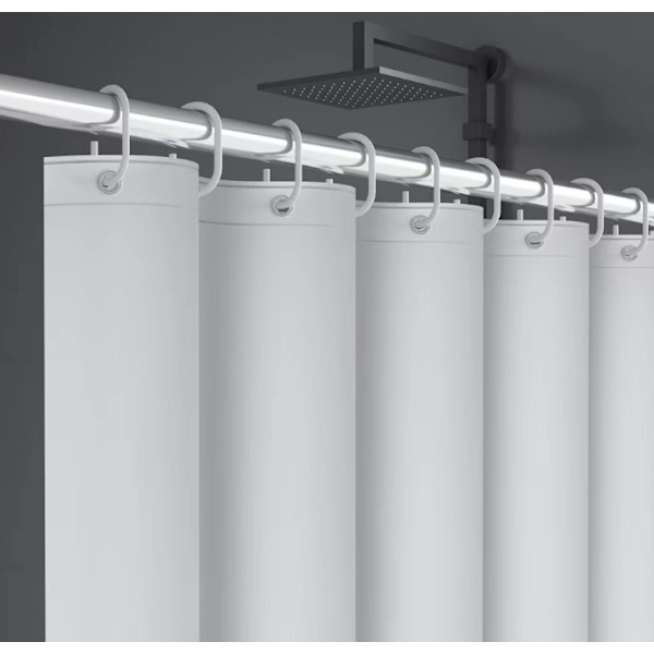 Vattentätt Duschdraperi 120x200 cm Beige Anti-mögel Badrumsfoder med Krokar
