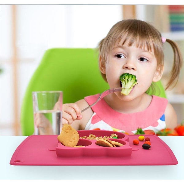 Børneplade, Baby til småbørn og børn, bærbar, Bpa-fri, FDA-godkendt stærk sugekop til småbørn