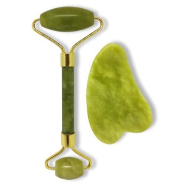 Jade Gua Sha Roller och Sten - Jade Roller och Sten
