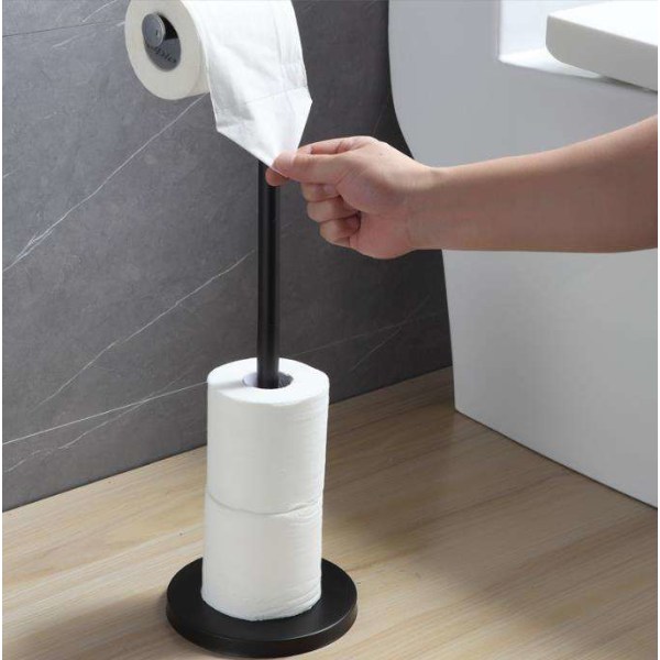 Vapaasti seisova wc-paperiteline, wc-paperiteline säilytystilaa varten kylpyhuone musta