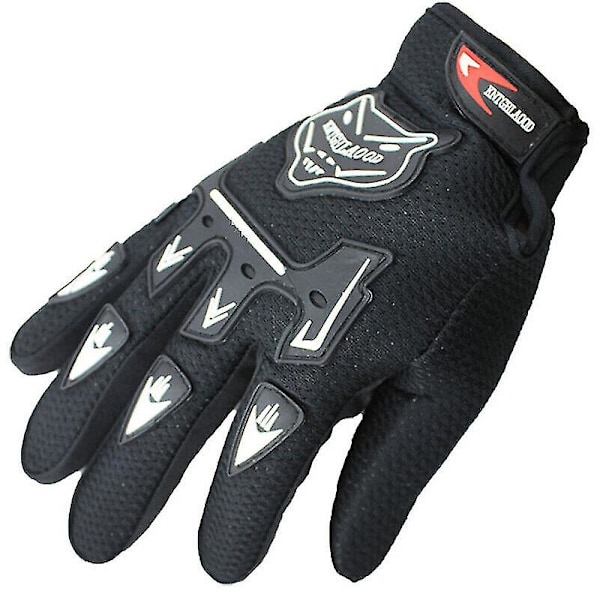 Bmx Mtb sykkelhansker for barn - Full Finger hansker for gutter og jenter Black