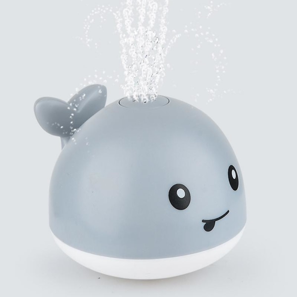 Induktiospray Whale Baby Water Toy Sprinkler Bathtub Shower Toy With Light And Music Grey