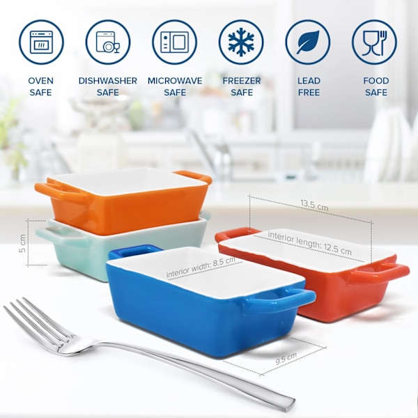 Set med 4 Mini Rektangulära Ceic Bakformar - Perfekt Rectangle