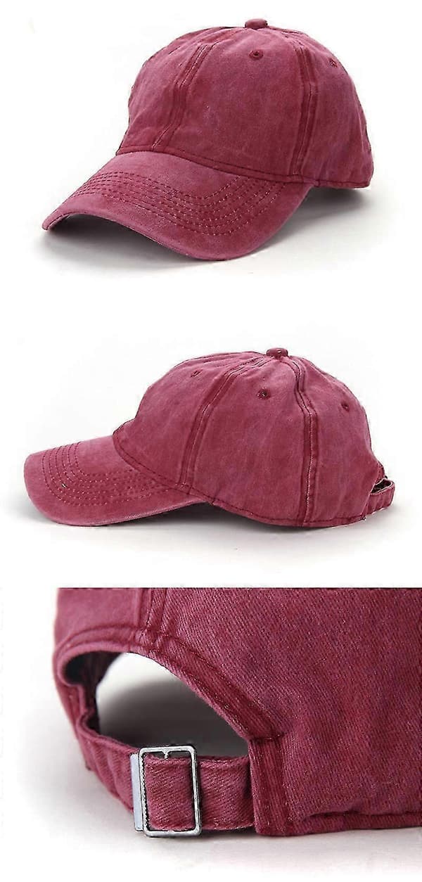 Baseball Cap Herrehat Vaskbar Slidt Denim Justerbar Cap (Sort Grå)[BT]