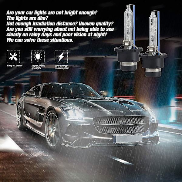 1 Pari Eaglevision D2s B0010 8000k Ice Blue Xenon HID -polttimot Auton ajovalot