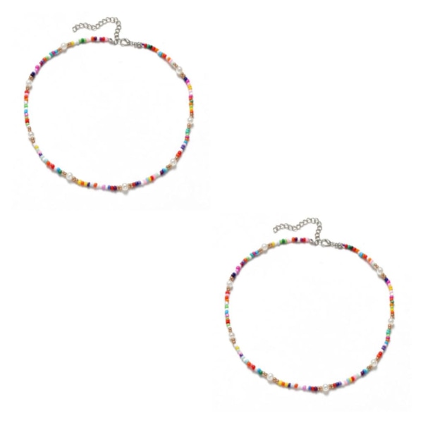 1/2/3/5 helmen kaulakoru helmillä koristeltu Choker säädettävä ketju Boho tyyppi 4 Type 4 2PCS