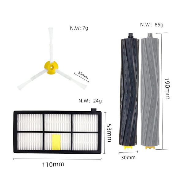 Reservedele filtre og børste til iRobot Roomba støvsuger