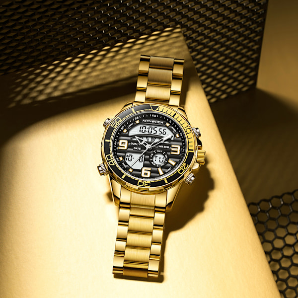 Fashion Sports Militær Guld Quartz Armbåndsur Mænd 2023 Top Brand Luksus Chronograph Armbåndsur Til Mænd Armbåndsur blue with box 1