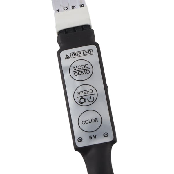 LED RGB-ljusremsa 5V knappkontroll tejp ljus färgbyte USB-driven remsa ljus för sovrum 15m / 49,2ft