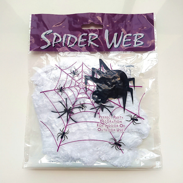 200g Halloween dekoration lysande spindel bomull lysande spindel