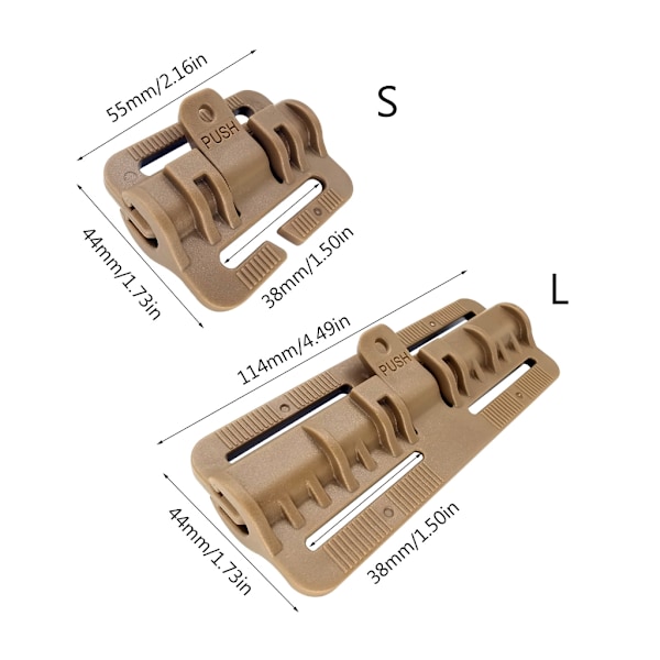 2 stk JCPC C-vest Molles system Qd adapter, hurtigudløsningsbeslag til taktisk vest 0.05 Army Green Short