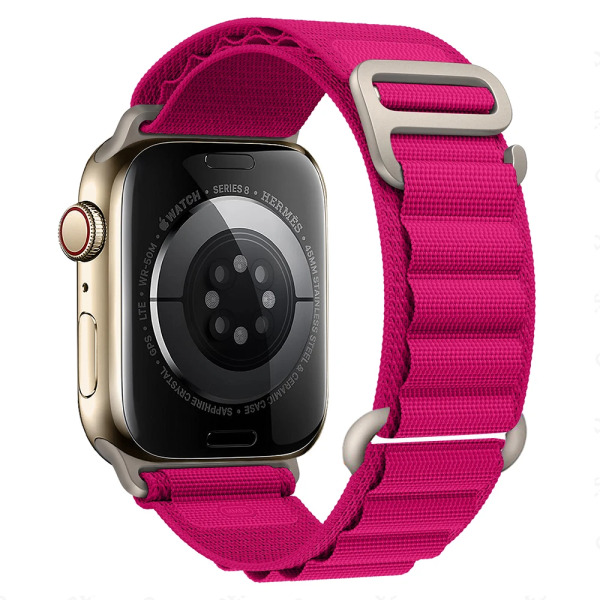 Alpin loop Apple Watch -rannekkeelle 49mm 44mm 40mm 45mm 41mm 42mm 38mm 49 44 45 mm rannekoru iWatch sarja 7 6 3 se 8 Ultra 49 ranneke Ruusunpunainen Rose red 42 44 45-ultra 49mm