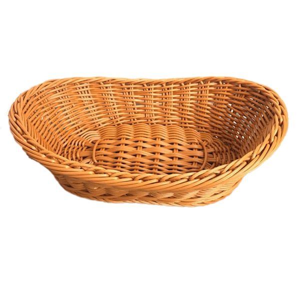 Oval Vävda Korgar i Vicker, Rustik, Stapelbara, för Frukt, Snacks, Servering i Kök och Restaurang Small size