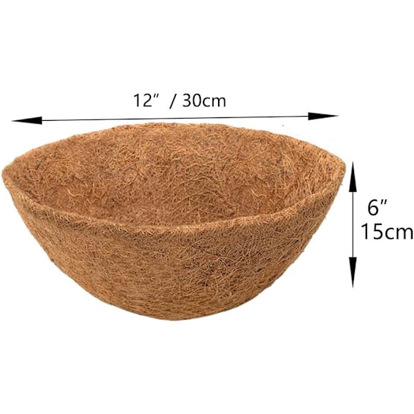 2 runde kokoskokosfibrer Ø30 cm (12 tommer) hengende kurv kokosfôr utskiftbar