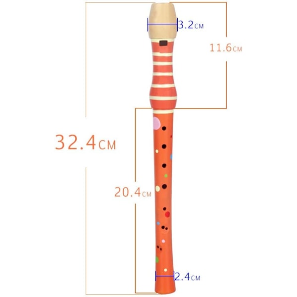 Træblokfløjte 8-huls Sopranblokfløjte Fløjte Musikinstrument til børn (Tilfældig farve)