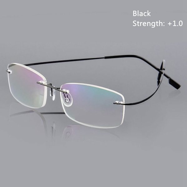 Læsebriller Memory briller Titan BLACK STYRKE-100 sort-WELLNGS sort black Strength-100