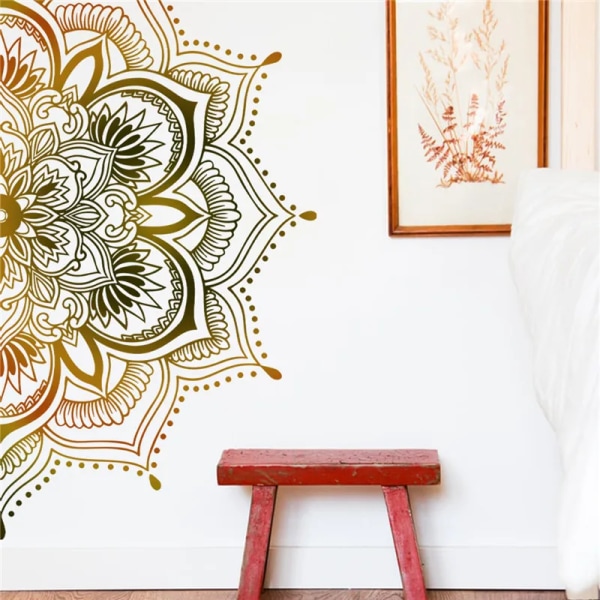 Mandala Lotus Vinyl Wall Sticker Lotus Flower Datura Zen Decor Decals Bohemian Style Yoga Meditating Sticker Living Room Poster