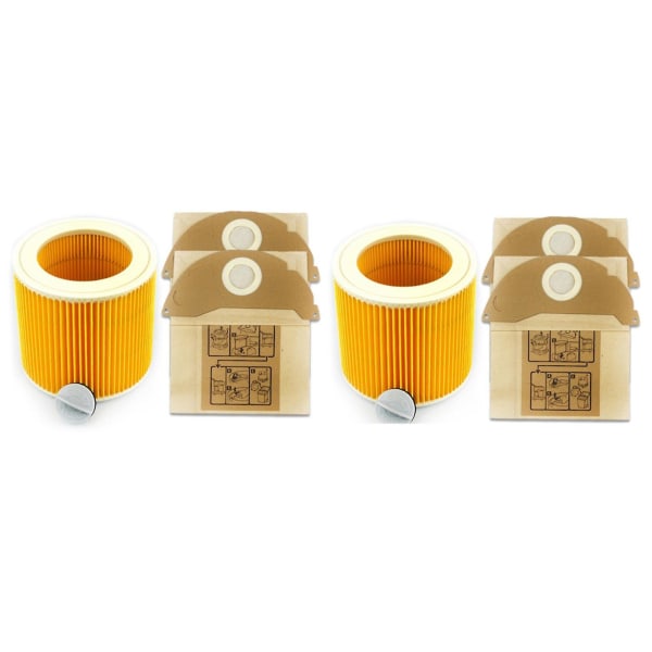 2x Filter dammsugare påse för Karcher Wd2250 A2004 A2054 Mv2 Dammsugare