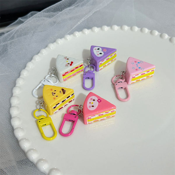 Sød tegneserie cheesecake nøglering e ost nøglering piger skole Pink