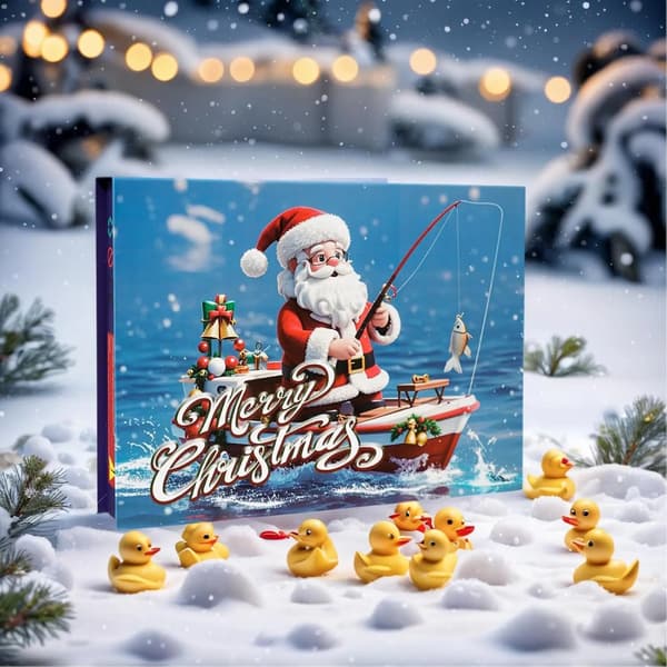 Fisk Julekalender 24 Dager Nedtelling Julegaveeske for Festlige Godbiter og Minigaver