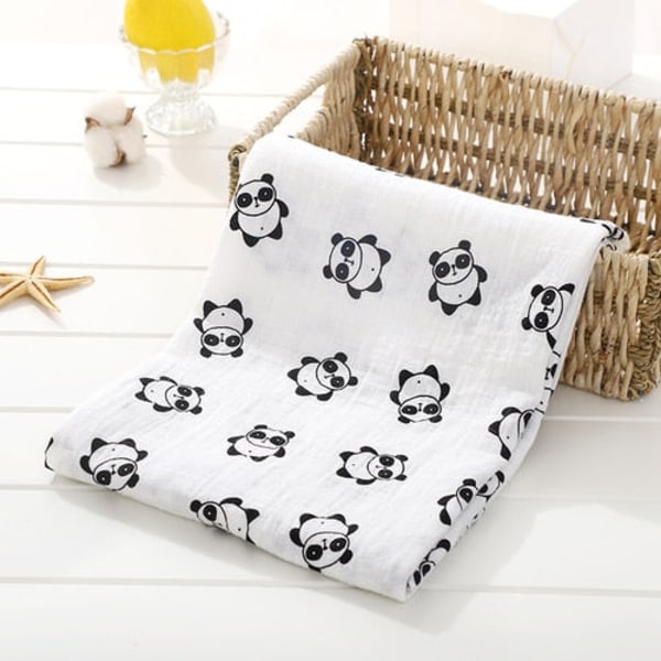 Vastasyntyneen kylpyhuopa Vauva Kaksikerroksinen Musliini 100% Puuvilla 110*120cm Pehmeä Vastasyntynyt Badgaze Vauvan Kääre Ma sleeping Bag -kansi Panda