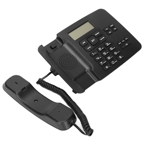 KXT7001CID Fastnettelefon med ledning, opkalds-id, semi-håndfri, forudindstillede knapper, kontortelefon til hjem, hotel og kontor (sort)