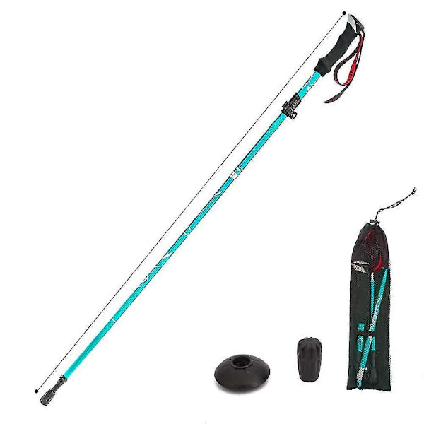 5-delt foldbar vandrestav, vandrestav, vandring, Naturehike Antishock, lyseblå[qb] sky blue 95-110cm