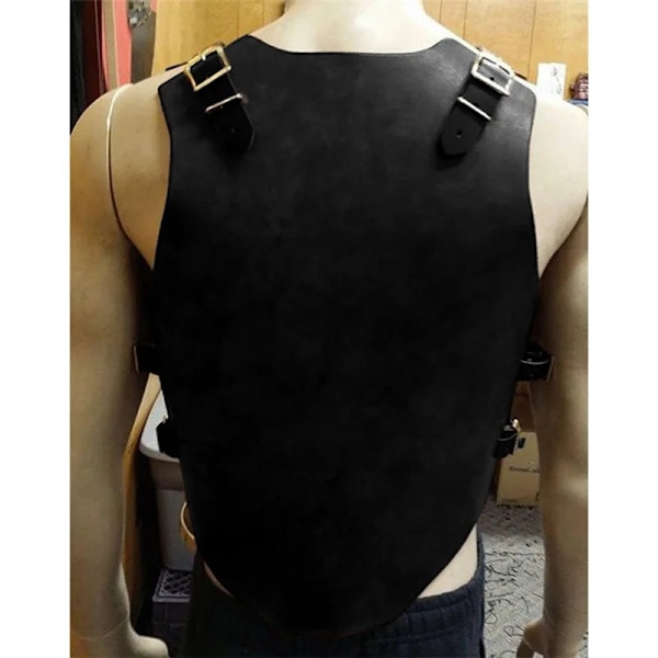 Medeltida Viking Larp Warrior Bröst Axel Gladiator Rustning Steampunk Gotisk Knight Spaulder Set Läder Cosplay Bröstplatta Svart bröstplatta Black breast plate One size