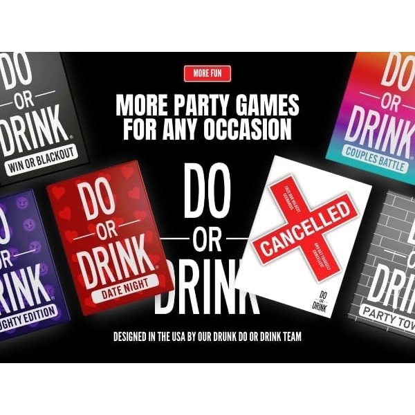 Do or Drink, drickspel för vuxna - möhippegamespel med 350 kort och 175 utmaningar som får dig att dricka