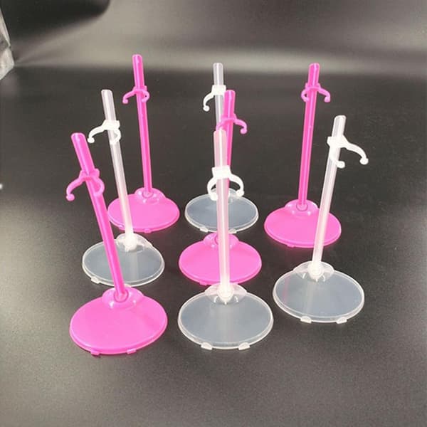 12 dele dukke stand figurer display holder rack legetøj tilbehør Transparent
