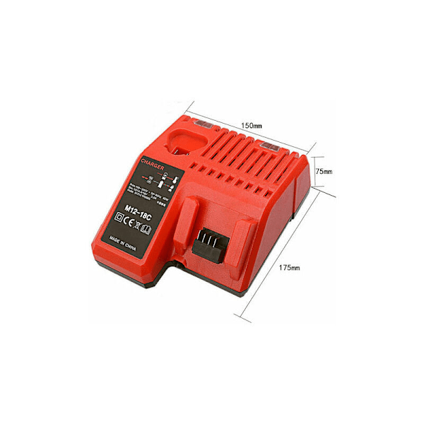 M12-18C Li-Ion Batterioplader til Milwaukee 12V 14.4V 18V C1418C 48-11-1815/1828/1840 M18 M14 M12 Lithium Batteri