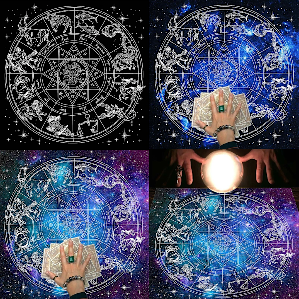 23x23 Tum Flanell Tarotduk Runspådom Altare Tarot Patch Skydd för Magiker Daglig Brädspel Kortunderlägg 0.1 75*75cm