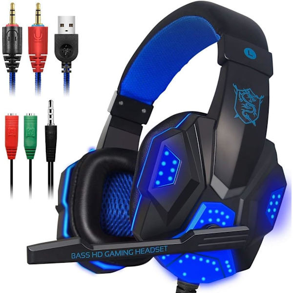 Dland Gaming Headset med mikrofon og LED-lys