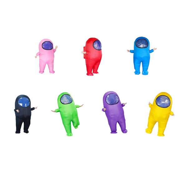 Space Crew Oppusteligt Kostume Tegneserie Astronaut Sort Black Adults