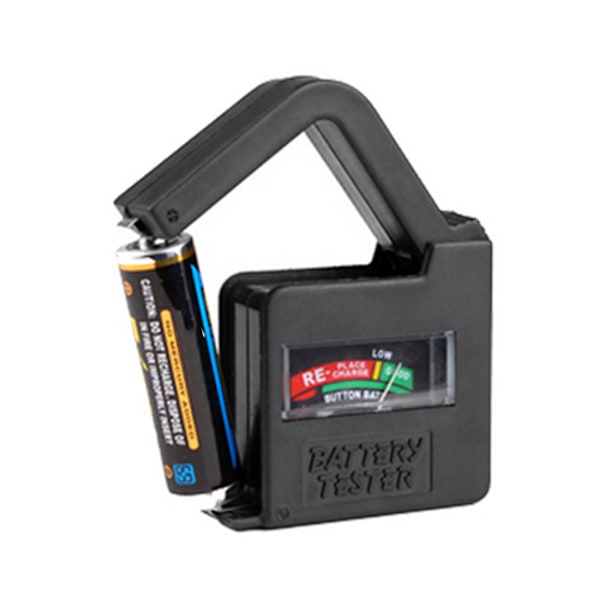 BR-Life 1. digitale batteritester til AA, AAA, C, D, 9v, knapbatterier, knapkapacitetstester, sort Sunmostar