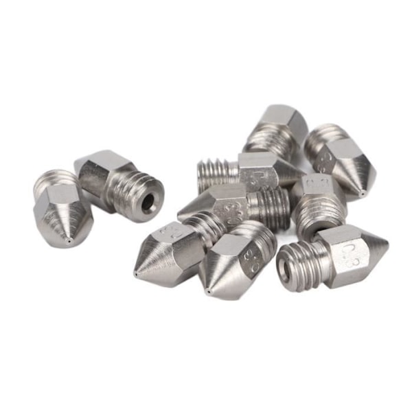 HURRISE 3D-tulostin suuttimet 10 kpl 3D-tulostin suuttimet MK8 ruostumaton teräs 1,75 mm suulakepäät