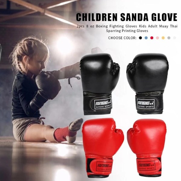 Bokshandsker til børn i alderen 3-10 år - Sjov Muay Thai Fight Sanda Kampsportspose Punching Træning PU Handsker Udstyr Silver 0.18