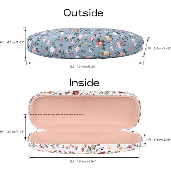 2 stk stoff floral hard shell bærbar etui