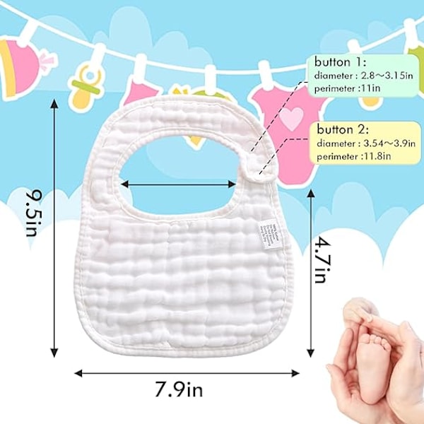 Bibs unisex-Baby Drool Bibs Clasp-shoulder drool cloths Adjustable